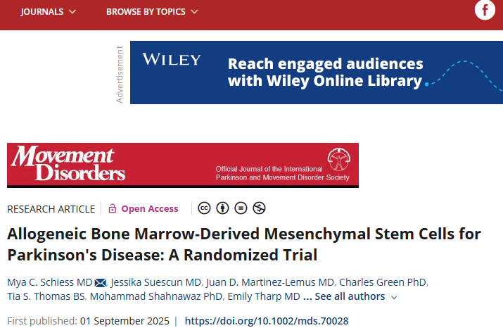 干细胞治疗帕金森病取得新进展!II期临床证实:3次输注,安全且运动功能得到改善 3 20250924200121 68d3dd91b2ca6