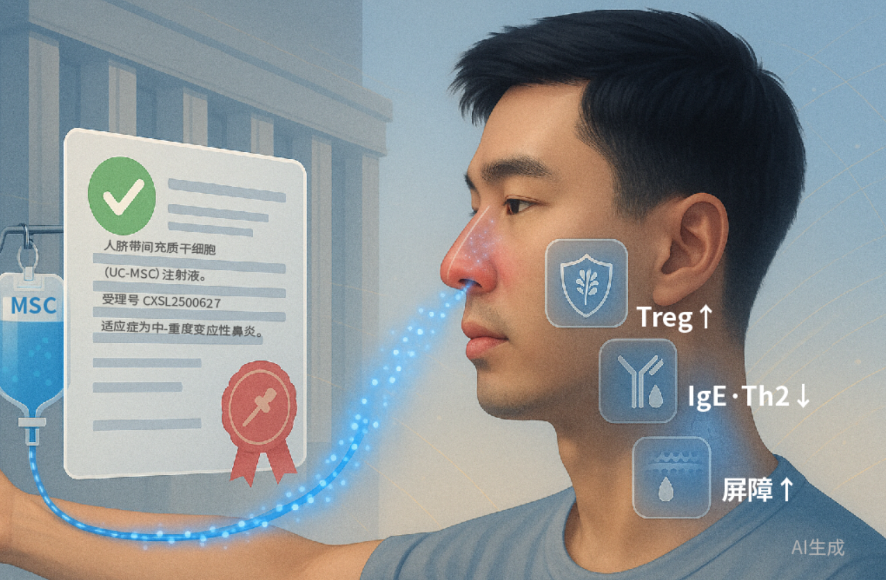 脐带干细胞新药获药监默许开展中-重度变应性鼻炎人体临床研究