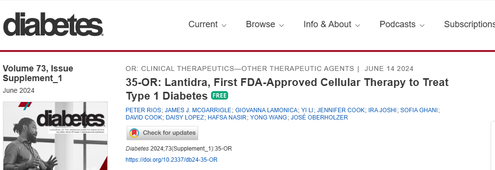 里程碑式突破:深度解析首款获批的同种异体胰岛细胞疗法Lantidra治疗1型糖尿病中的前景与挑战 5 ScreenShot 2025 11 19 152722 127