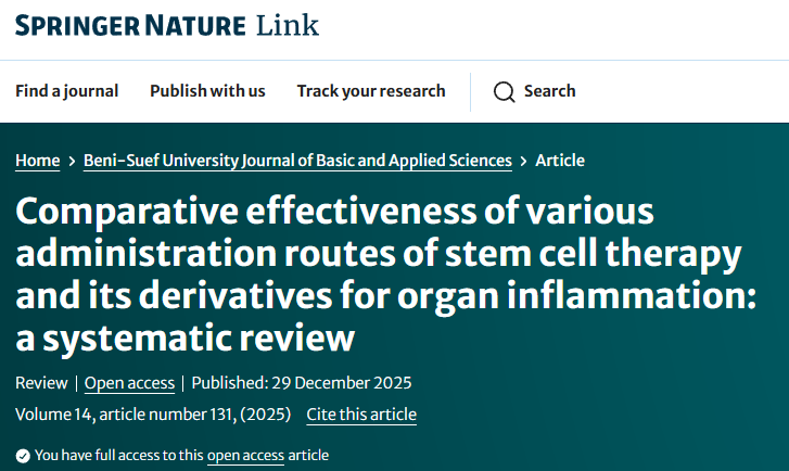 干细胞治疗炎症疾病新发现：没有最佳给药途径，只有最精准的个体化选择