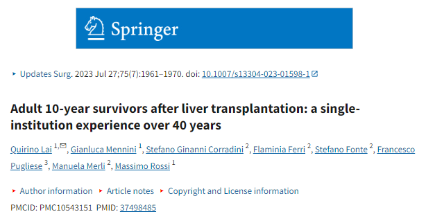 肝移植术后10年成年存活者：一家机构40余年的经验