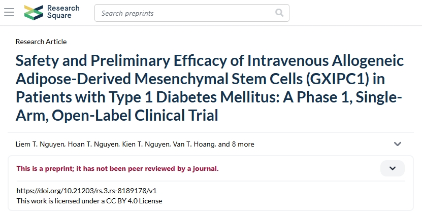 新突破!异体脂肪干细胞治疗儿童1型糖尿病获临床证实:安全有效,显著减糖降药 2 ScreenShot 2026 01 23 135329 029