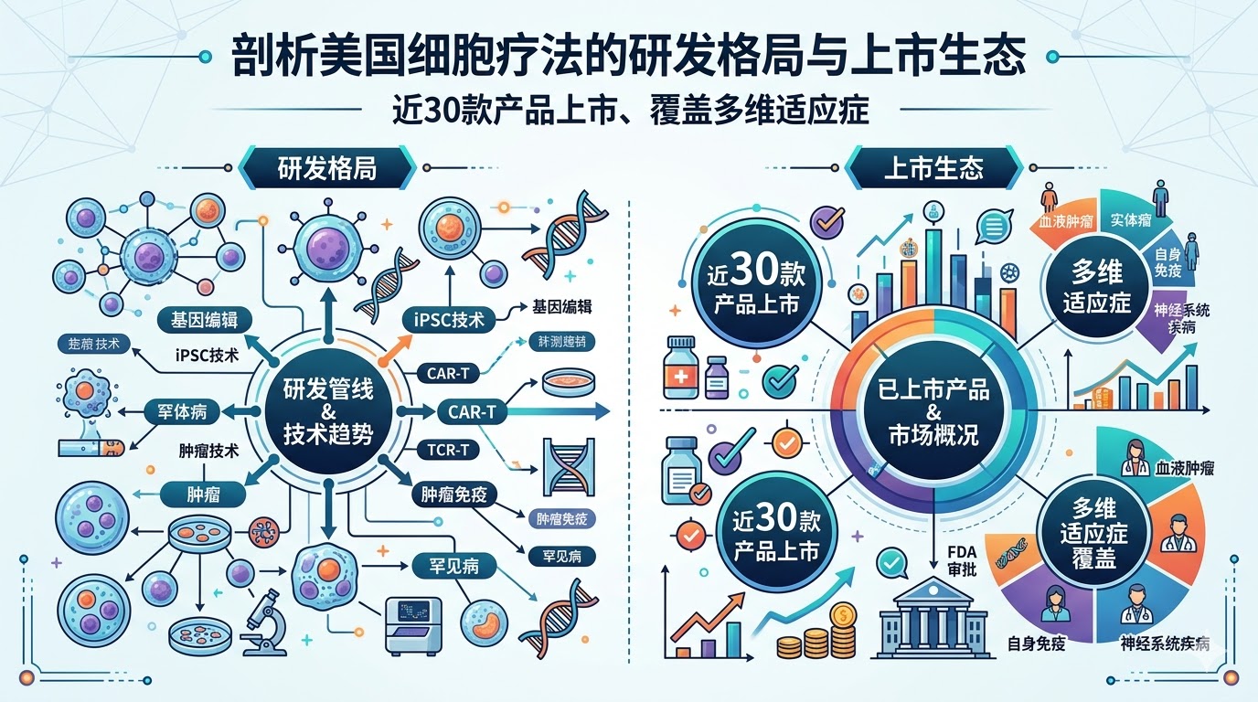 美国细胞疗法：近30款产品上市，多维适应症下的研发格局与生态解码