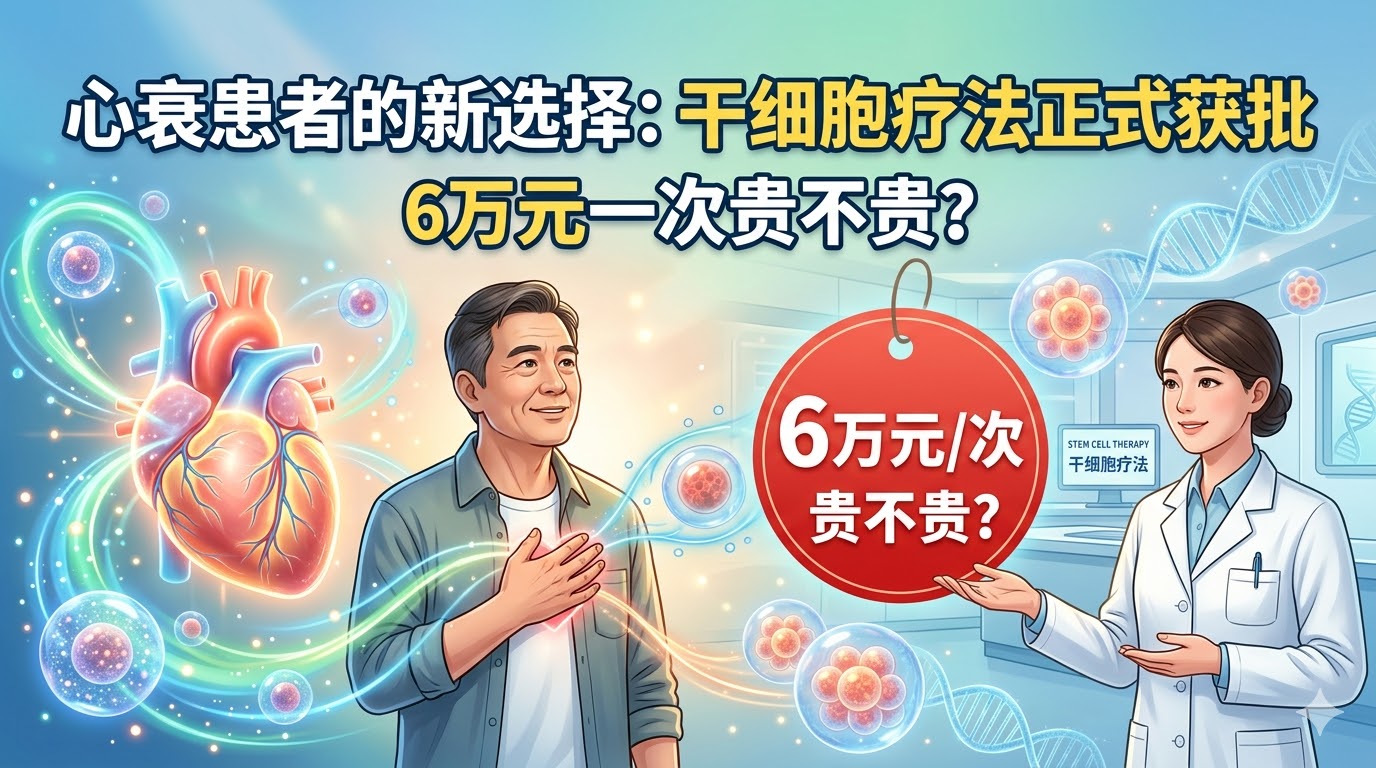 心衰患者的新选择:改善心力衰竭的干细胞疗法正式获批,6万元一次贵不贵? 心衰患者的新选择:改善心力衰竭的干细胞疗法正式获批,6万元一次贵不贵?