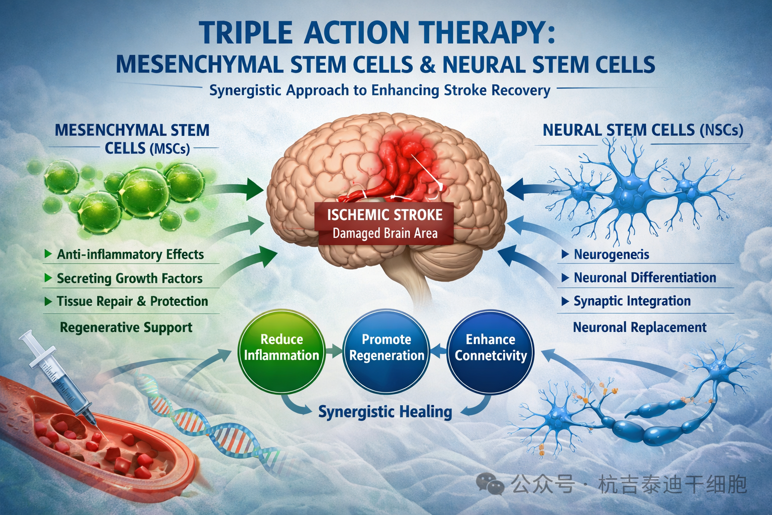 三问三解：间充质干细胞与神经干细胞的协同疗法：如何对脑梗死神经进行修复？